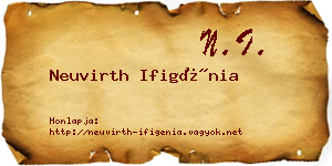 Neuvirth Ifigénia névjegykártya